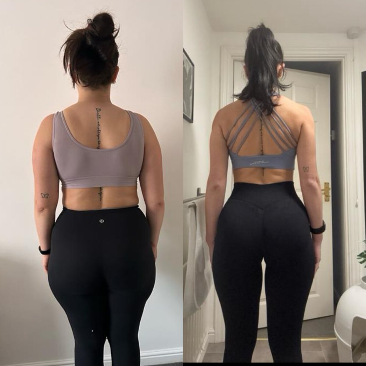 Alisa — back view, 92kg to 64kg transformation